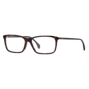 Authentic Gucci Eyeglasses GG0553O 006 Havana Square Frames 56MM RX-ABLE